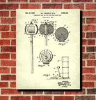 Drum Beater Ball Blueprint Drumming Patent Print Music Poster