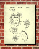 Drum Set Patent Print Drumming Blueprint Music Poster - OnTrendAndFab