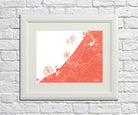 Dubai City Street Map Print Feature Wall Art Poster