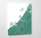 Dubai City Street Map Print Feature Wall Art Poster