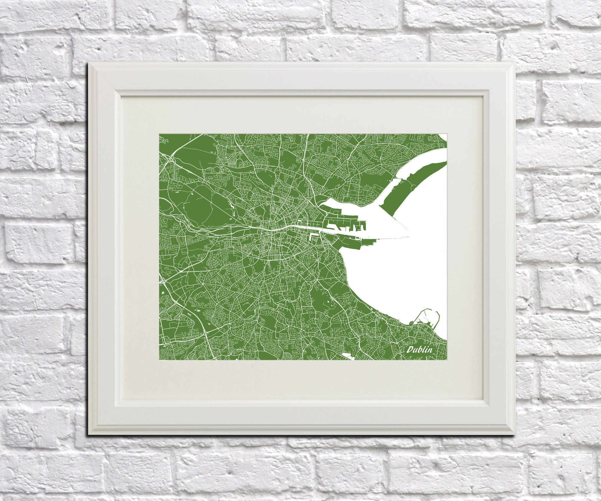Dublin City Street Map Print Custom Wall Map of Dublin