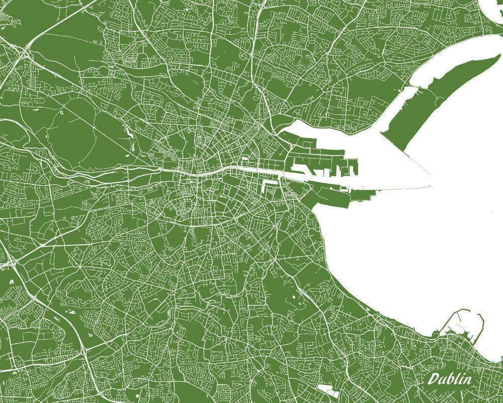 Dublin City Street Map Print Custom Wall Map of Dublin - OnTrendAndFab