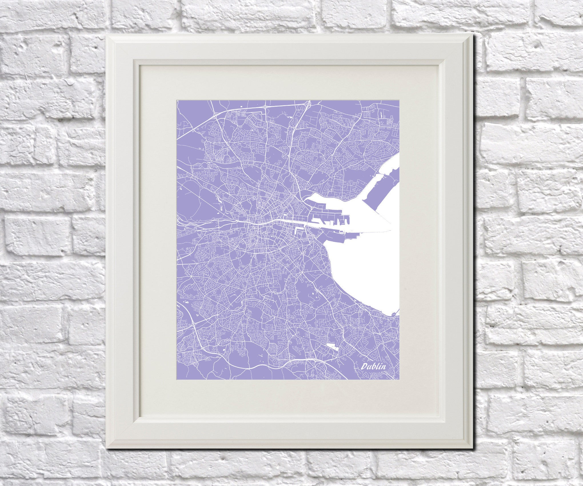 Dublin City Street Map Print Custom Wall Map of Dublin - OnTrendAndFab