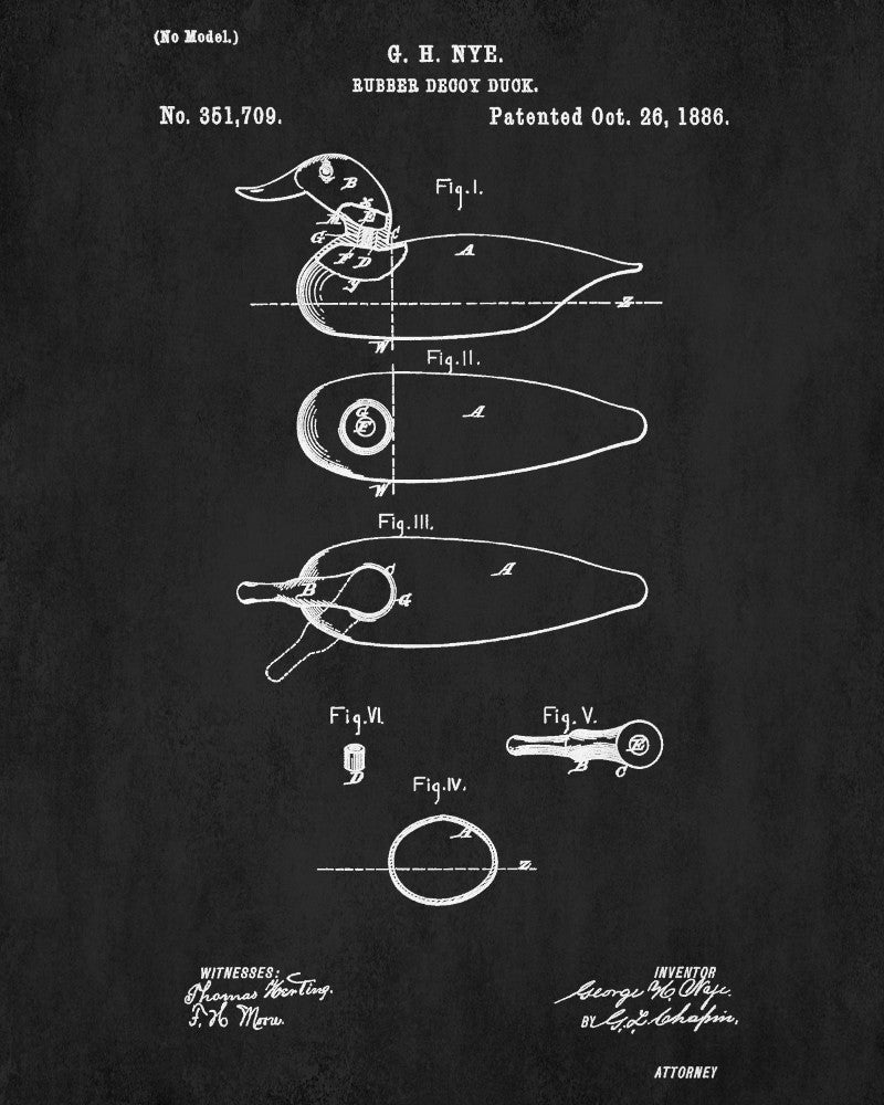 Duck Decoy Patent Print Hunting Wall Art Shooting Poster