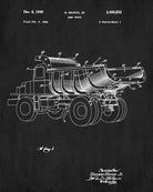 Dumper Truck Blueprint Construction Patent Print Poster