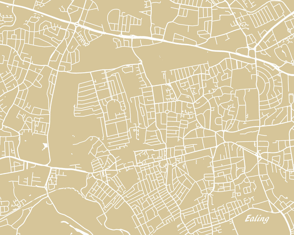 Ealing London City Street Map Print Feature Wall Art Poster 7180L
