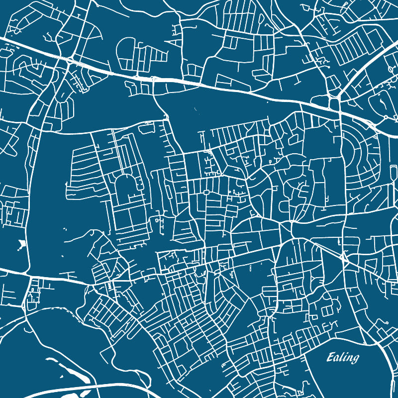 Ealing, London City Street Map Custom Wall Map Poster 7180S