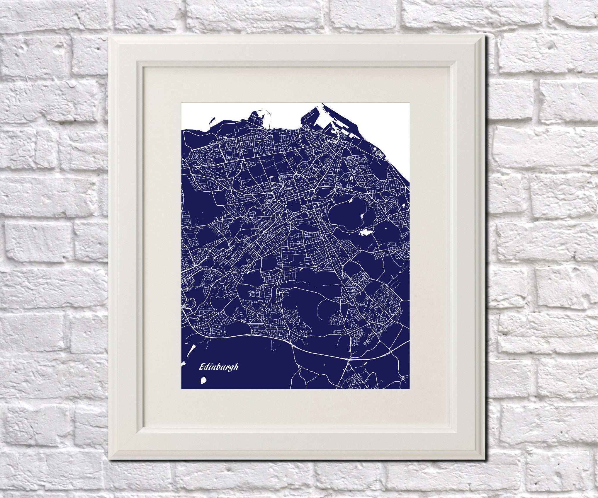 Edinburgh City Street Map Print Modern Art Poster Home Decor - OnTrendAndFab