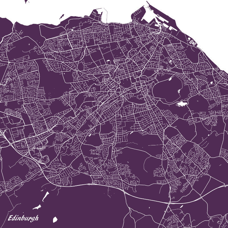 Edinburgh City Street Map Print Modern Art Poster Home Decor - OnTrendAndFab