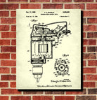 Electric Drill Blueprint Power Tools Patent Workshop Art