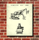 Electric Rope Shovel Patent Print Mining Equipment Poster Gold Rush