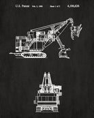 Electric Rope Shovel Patent Print Mining Equipment Poster Gold Rush