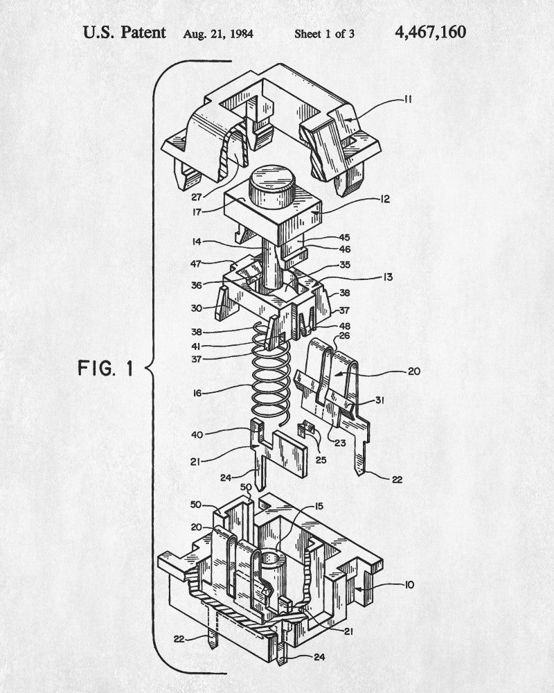 Electrical Blueprint Switch Patent Print Workshop Poster - OnTrendAndFab