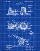 Chainsaw Patent Print Lumberjack Blueprint Print Logging Poster - OnTrendAndFab