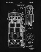 Engine Blueprint Ford Car Automotive Patent Print Garage Poster