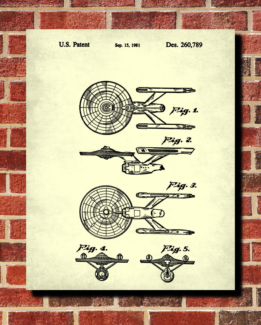 Enterprise Patent Print Star Trek Blueprint Spaceship Poster - OnTrendAndFab
