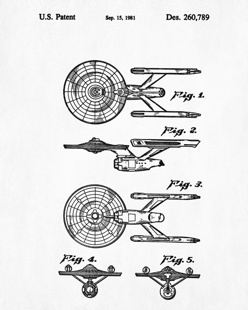 Enterprise Patent Print Star Trek Blueprint Spaceship Poster - OnTrendAndFab