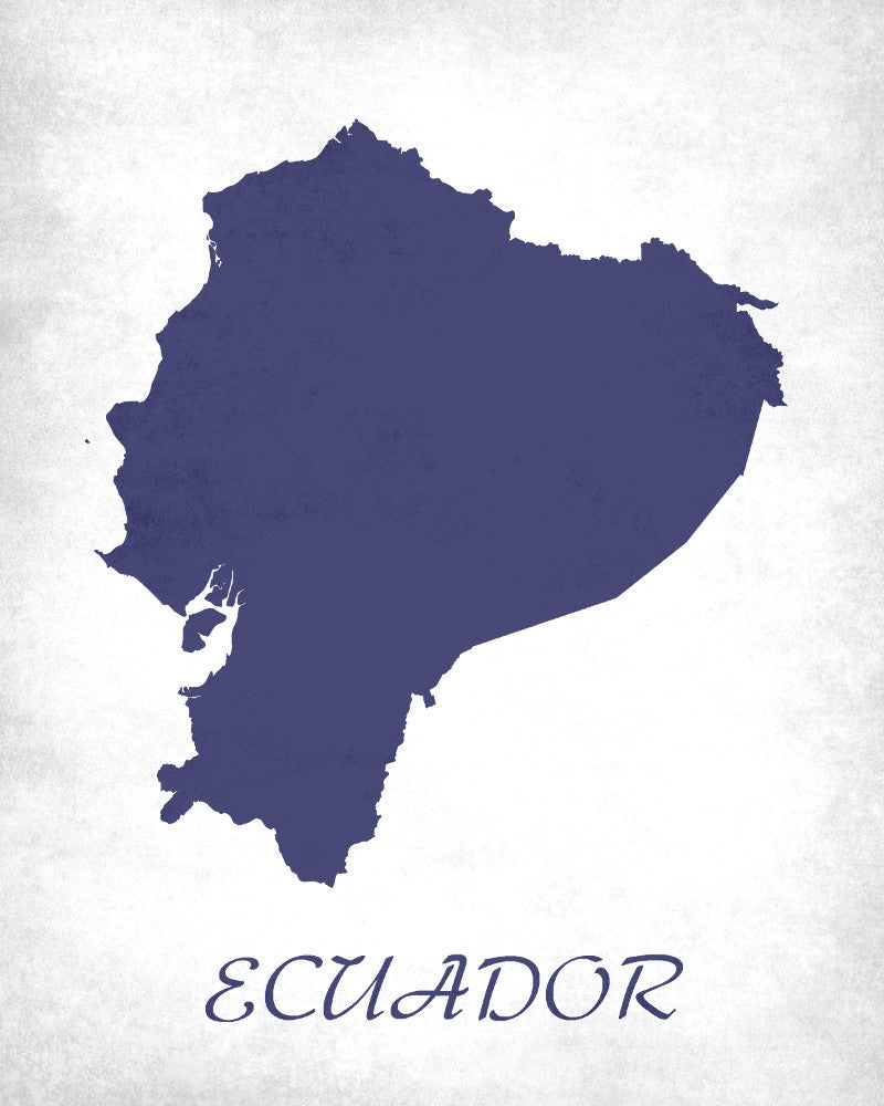 Ecuador Map Print Outline Wall Map of Ecuador