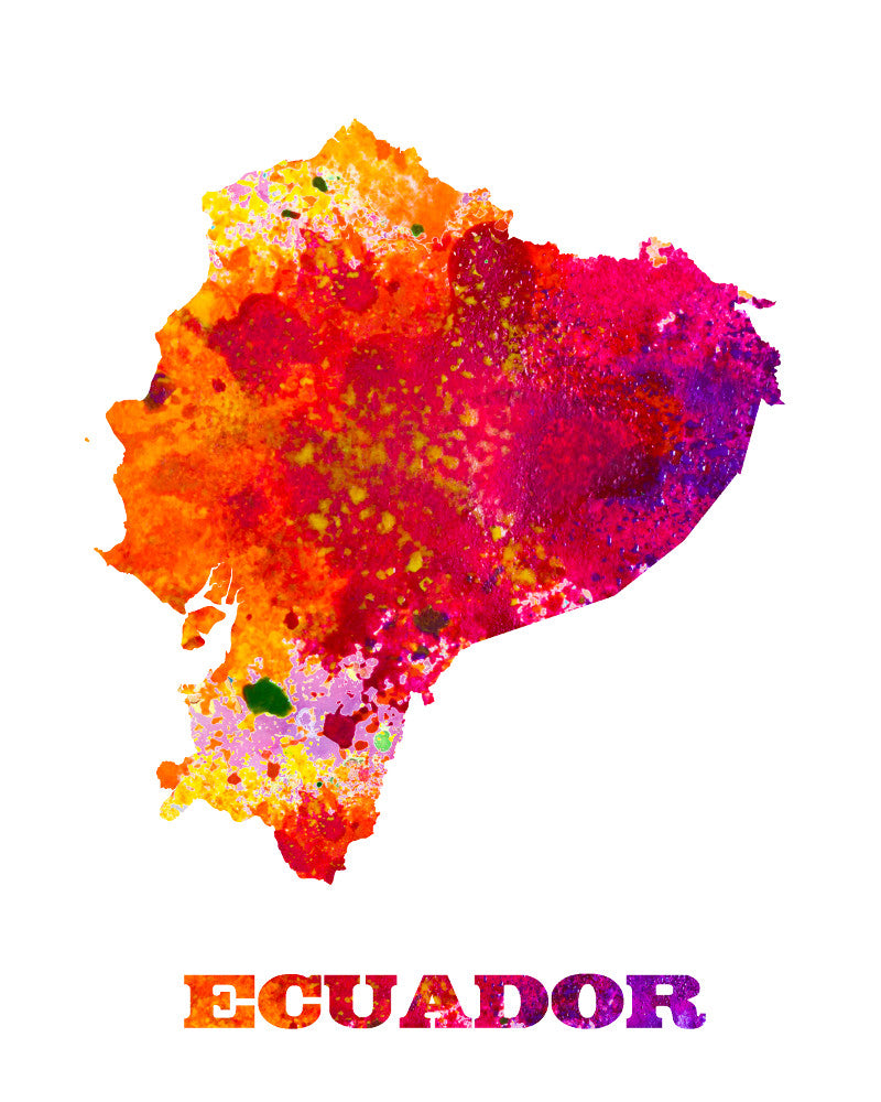Ecuador Map Print Outline Wall Map of Ecuador