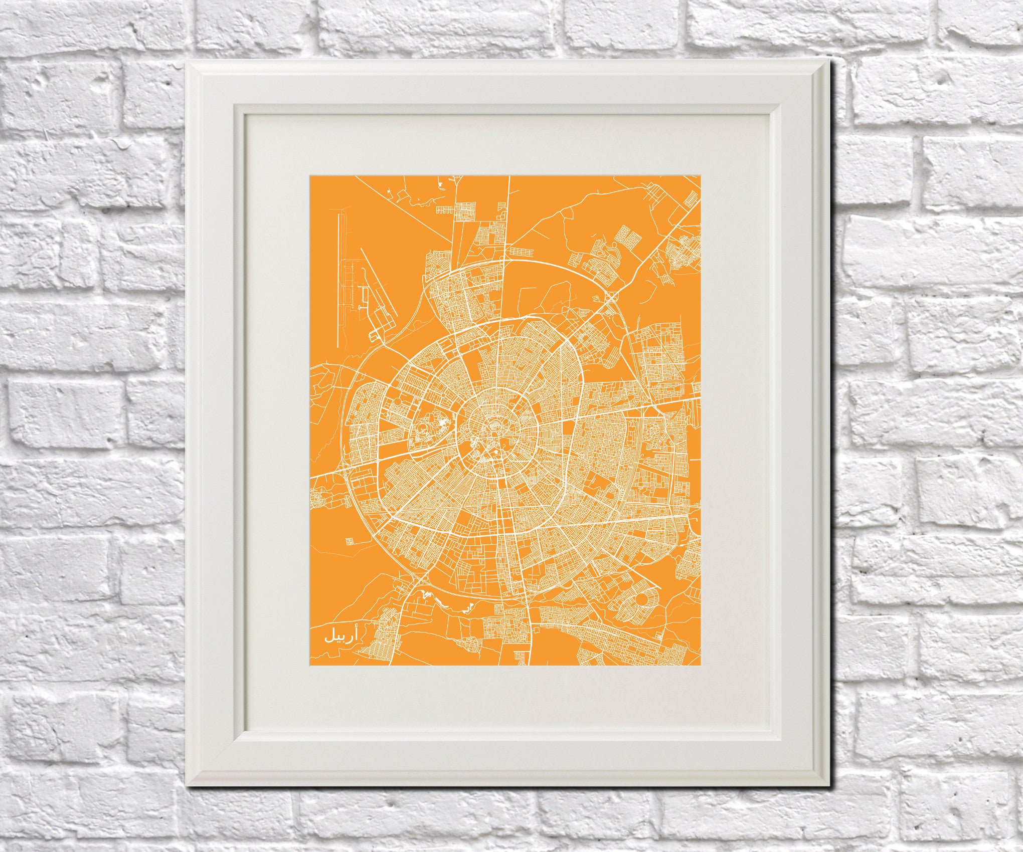 Erbil, Iraq Street Map Print Feature Wall Art Poster
