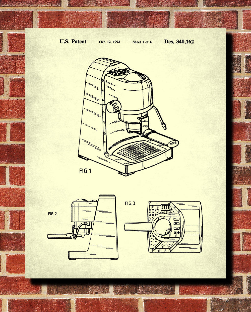 Espresso Patent Print Coffee Blueprint Kitchen Cafe Poster - OnTrendAndFab