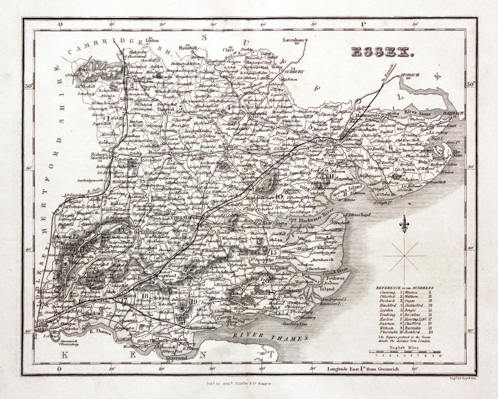 Essex County Map Print Vintage Poster Old Map as Art - OnTrendAndFab