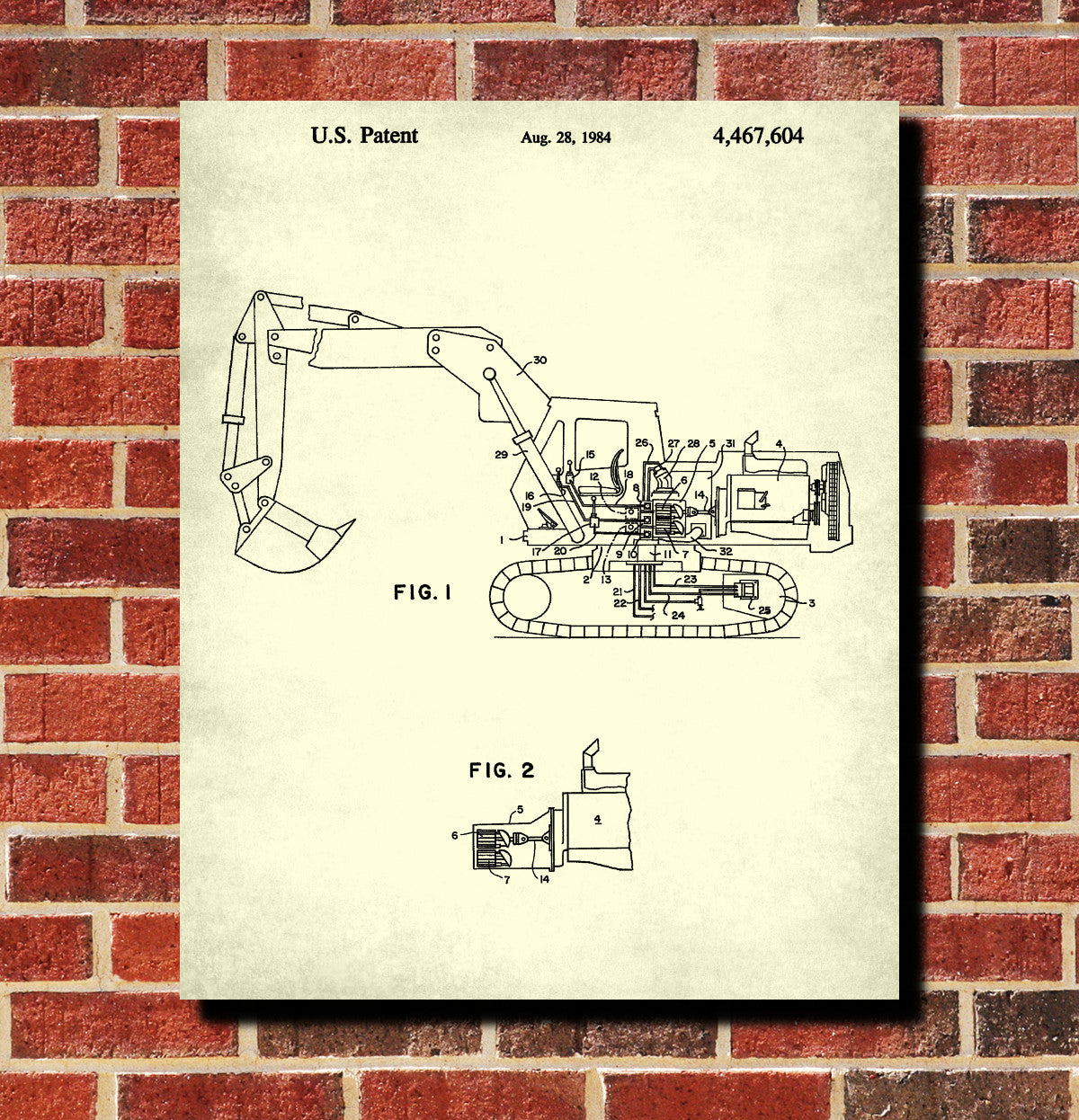 Excavator Patent Print Mining Equipment Poster Klondike Gold Rush