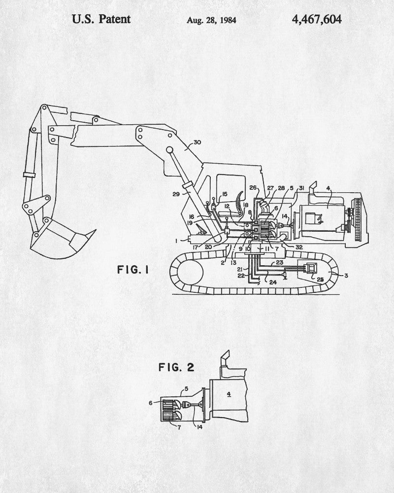 Excavator Patent Print Mining Equipment Poster Klondike Gold Rush