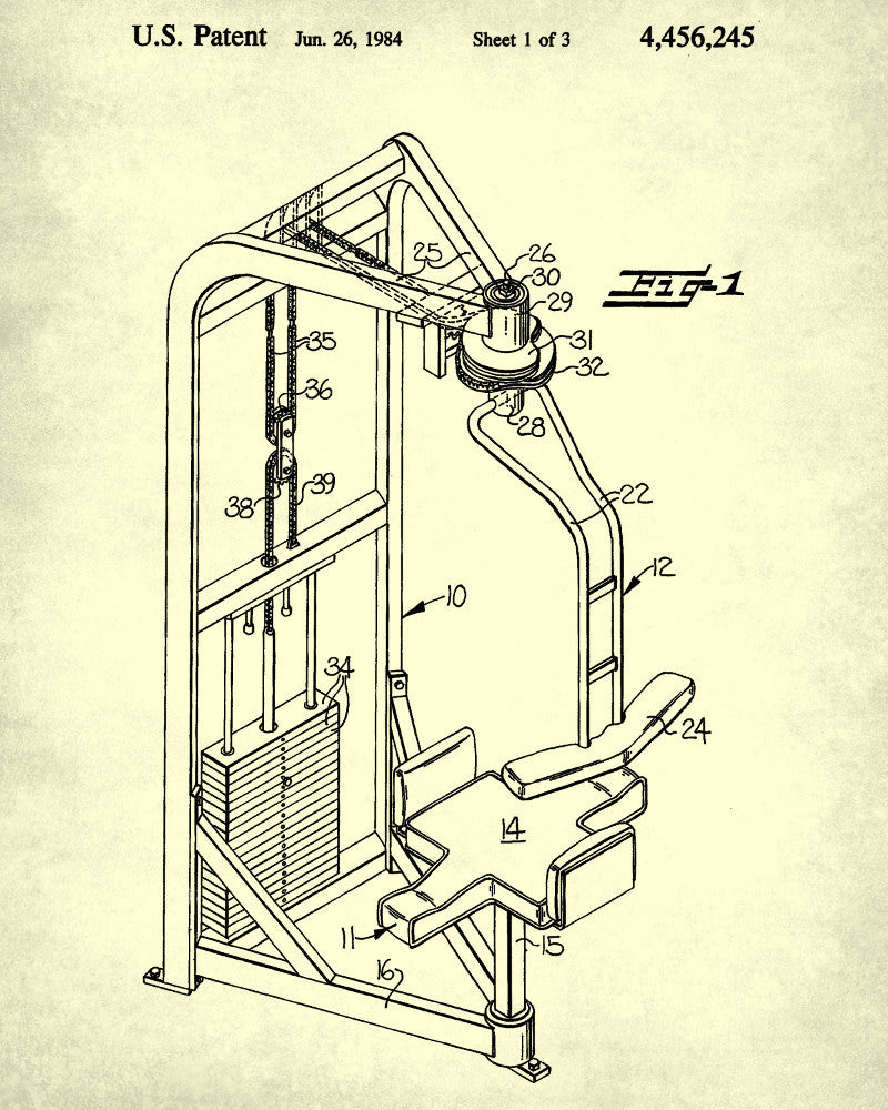 Exercise Equipment Patent Poster Gym Art Print - OnTrendAndFab