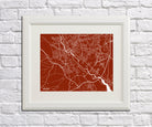 Exeter City Street Map Print Feature Wall Art Poster