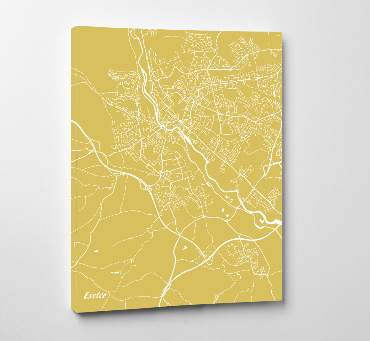 Exeter City Street Map Print Feature Wall Art Poster