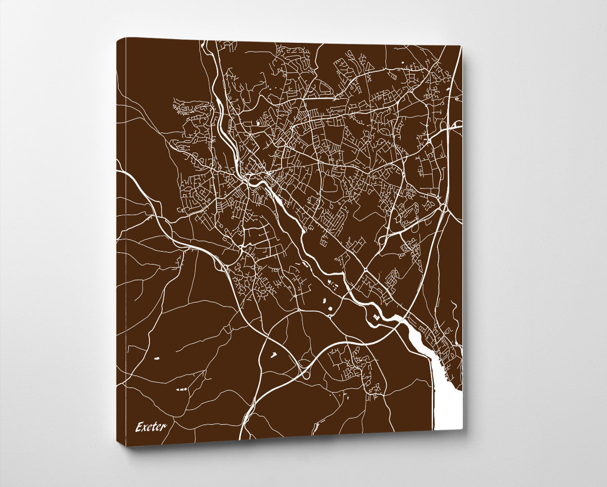 Exeter City Street Map Print Custom Wall Map