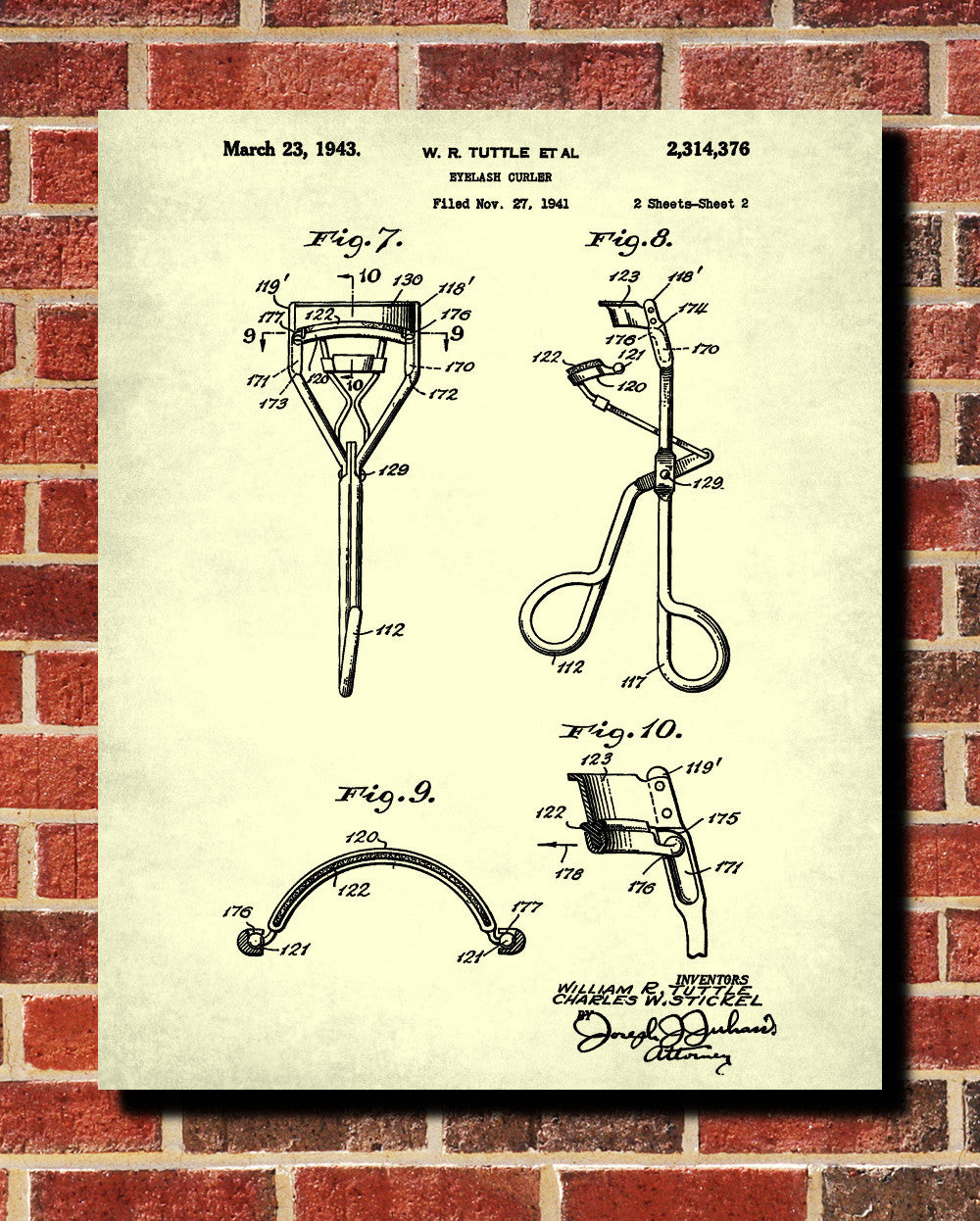 Eyelash Curler Patent Print Salon Blueprint Makeup Beauty Poster