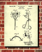 Eyelash Curler Patent Print Salon Blueprint Makeup Beauty Poster
