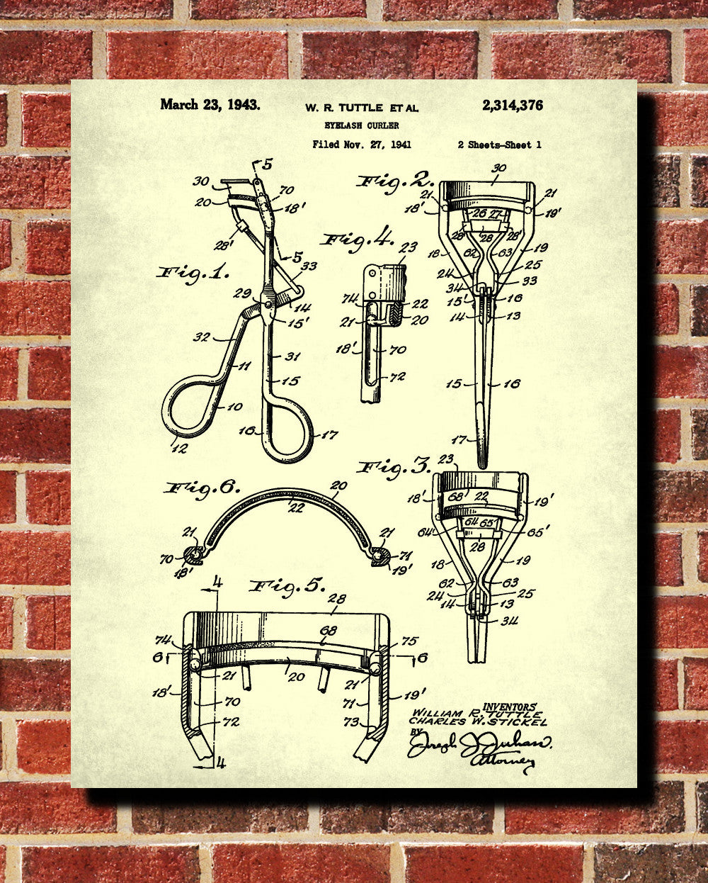 Eyelash Curler Patent Print Salon Blueprint Makeup Beauty Poster