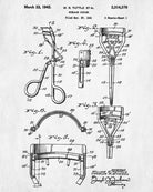 Eyelash Curler Patent Print Salon Blueprint Makeup Beauty Poster