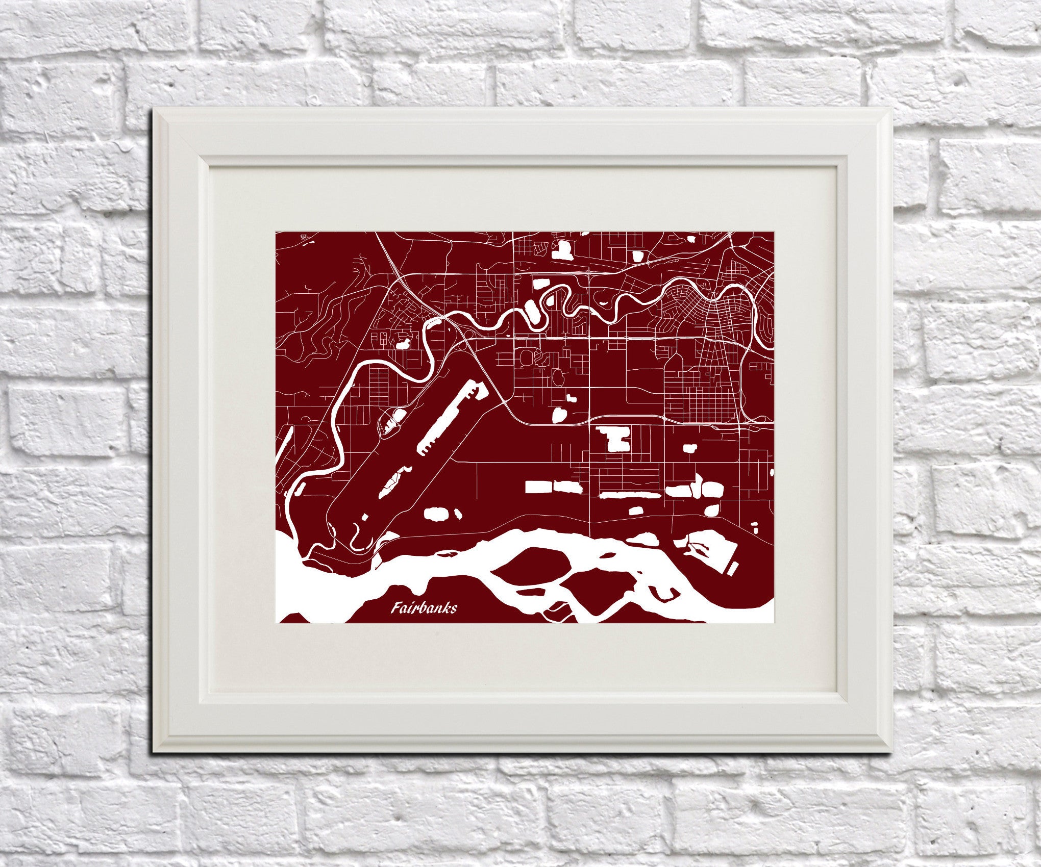 Fairbanks City Street Map Print Custom Wall Map