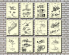 Farming Patent Prints Set 12 Farmhouse Wall Art Posters