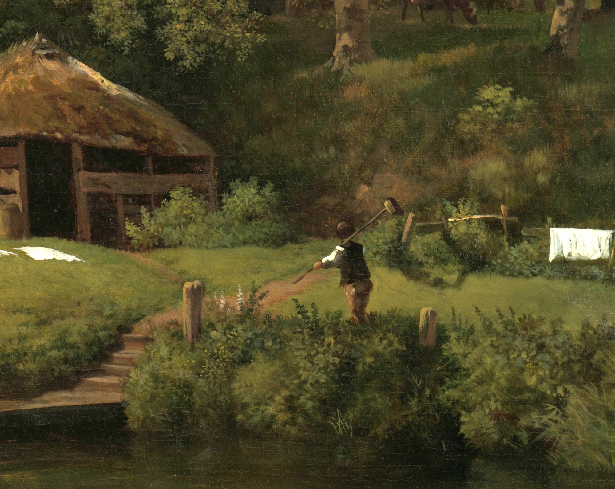 Wouter Johannes van Troostwijk Fine Art Print, farm on the bank of a stream in Gelderland