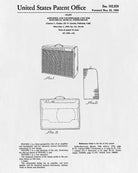 Fender Amp Patent Print Musical Instrument Blueprint Amplifier Poster