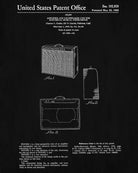 Fender Amp Patent Print Musical Instrument Blueprint Amplifier Poster