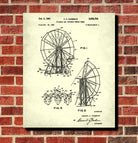 Ferris Wheel Patent Print Carnival Fairground Blueprint Poster