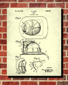 Fire Helmet Patent Print Fireman Blueprint Firefighter Poster