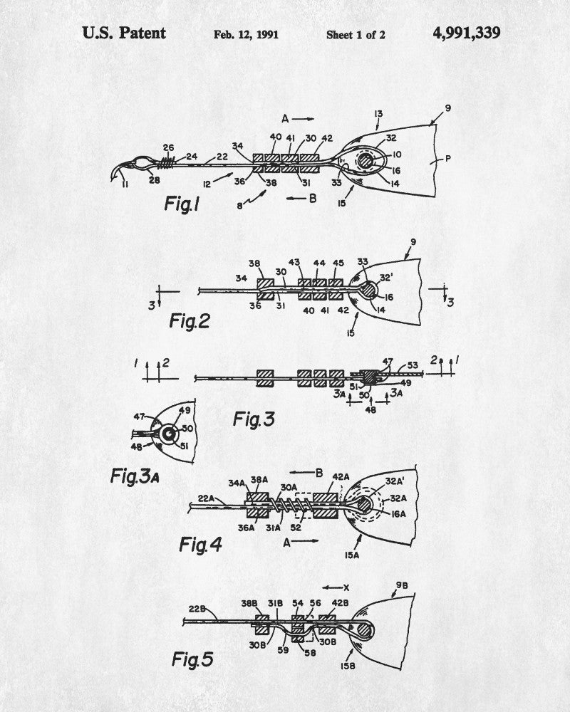 Fishing Lures Patent Print Angling Blueprint Sports Poster