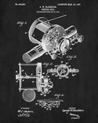 Fishing Reel Blueprint Angling Poster Patent Print