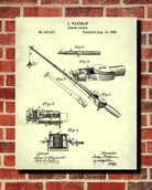 Fishing Rod Patent Print Angling Poster Sports Blueprint