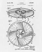 Flying Saucer Patent Print UFO Blueprint Spaceship Poster