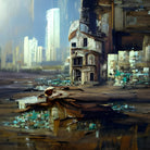 Folded City, Framed Urban Abstract Fine Art Print