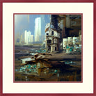 Folded City, Framed Urban Abstract Fine Art Print