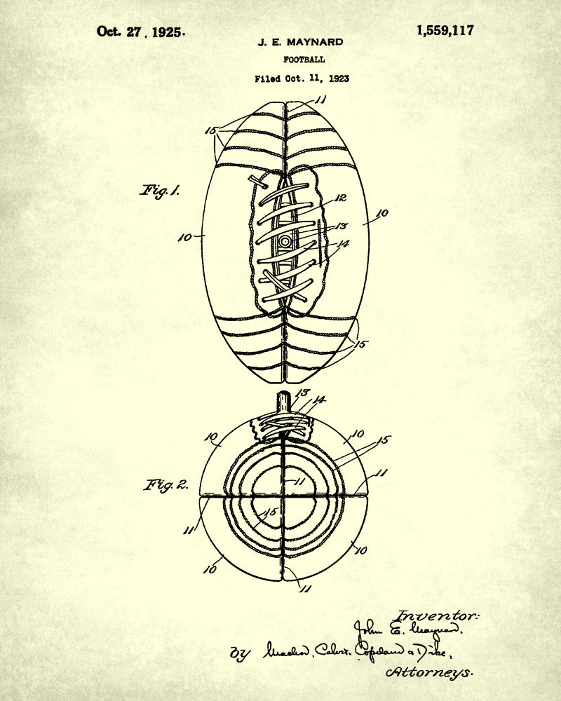Sports Ball Patent Prints Set 4 Sport Blueprint Posters